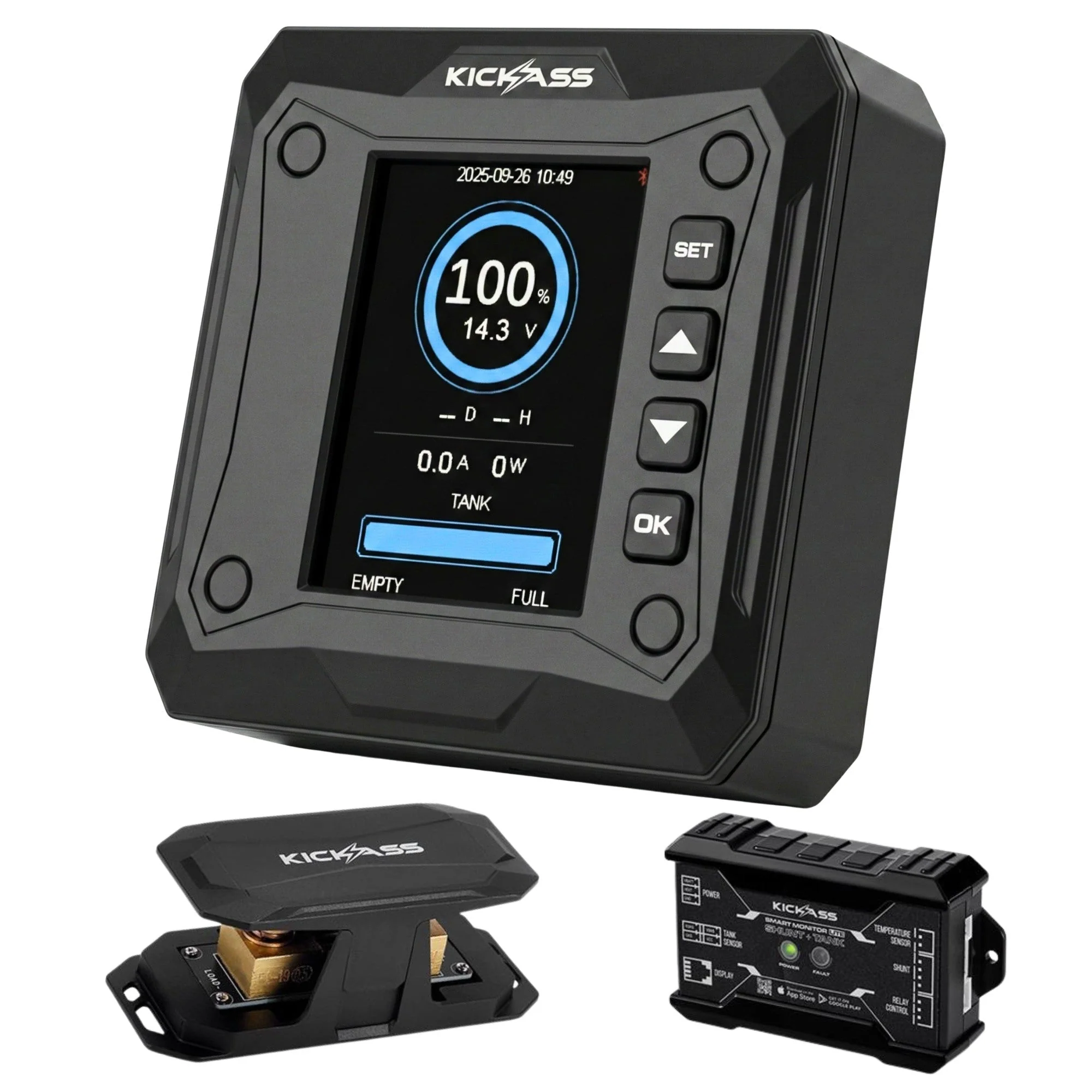 KickAss 230Ah Lithium Compact Complete Dual Battery Kit with 40A DCDC Charger, Smart Shunt and Wiring - Arctic White - Image 4