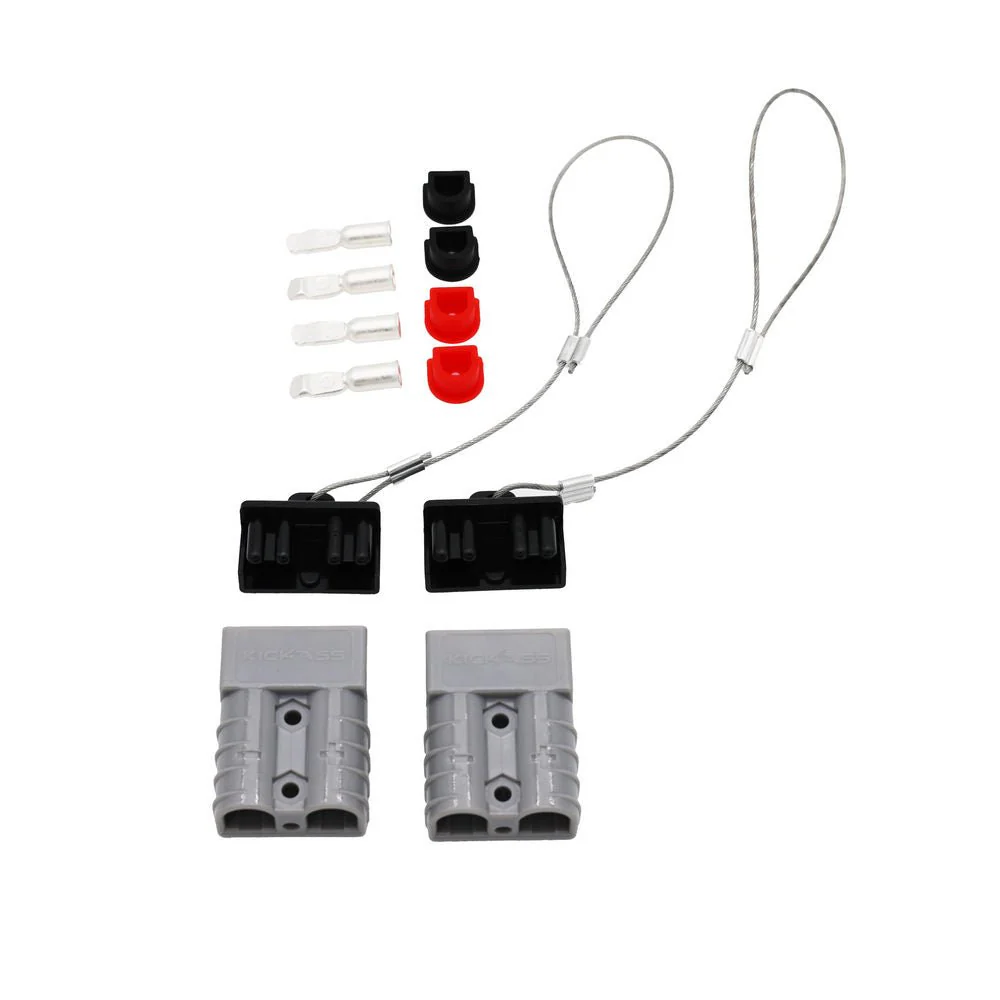 KickAss 50Amp Connector Kit with Covers & Plugs GREY