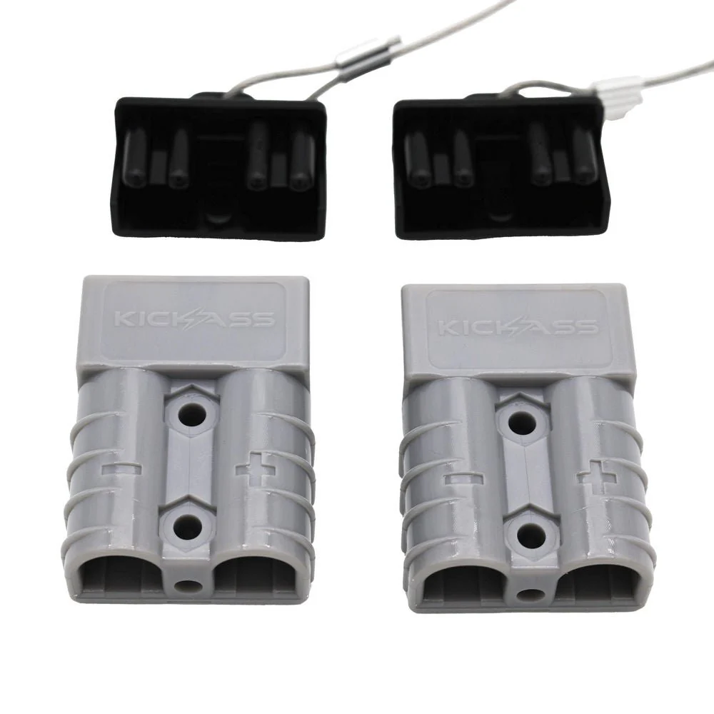 KickAss 50Amp Connector Kit with Covers & Plugs GREY - Image 2