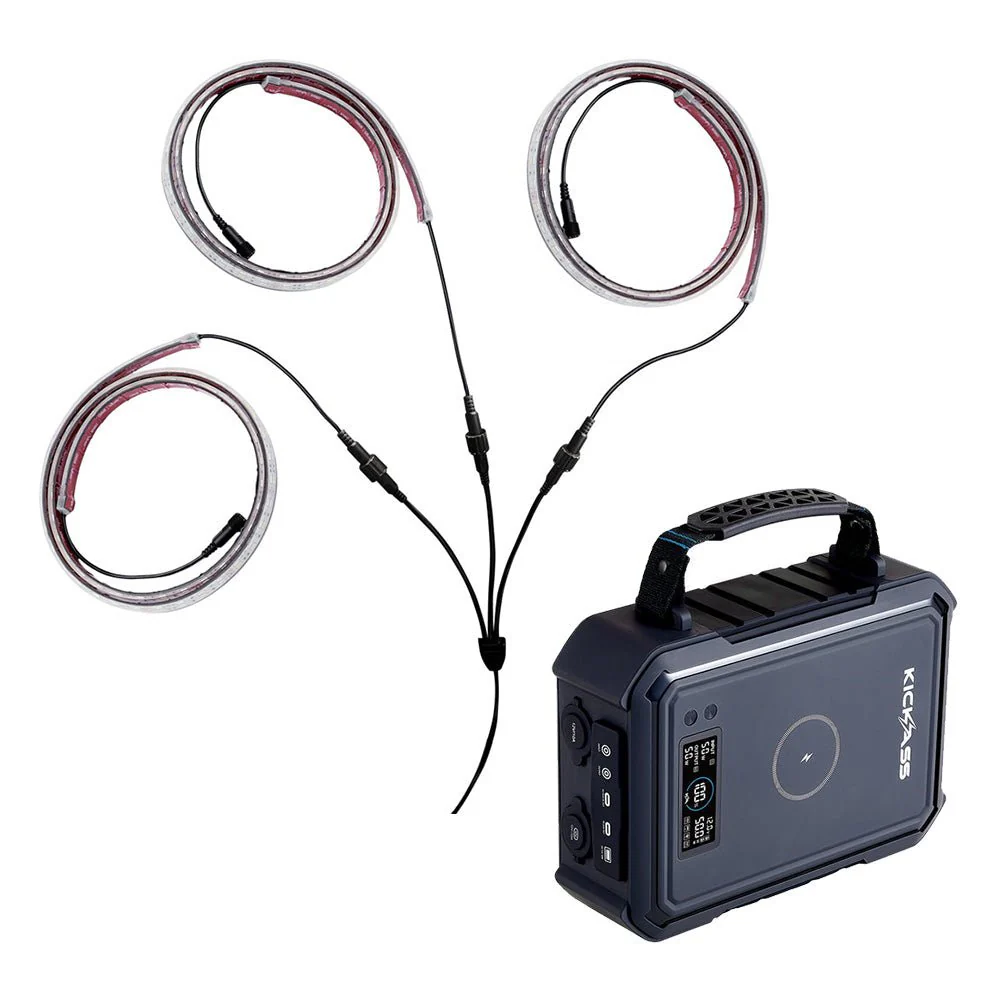 KickAss KickCharge 380Wh Portable Power Pack + Flexible Awning LED Light Kit Bundle
