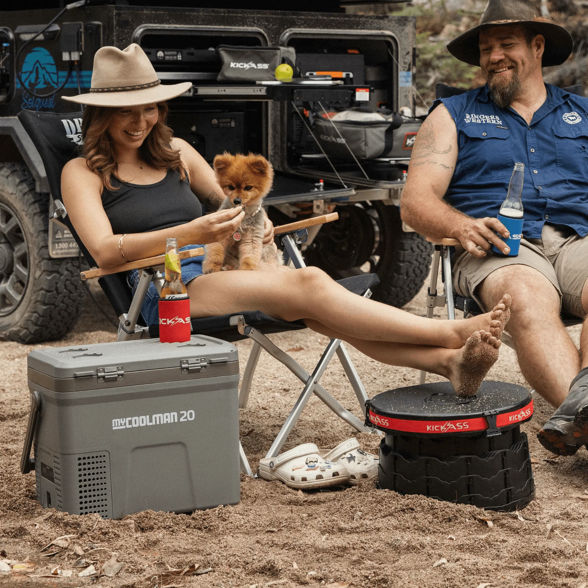 KickAss Large Portable Outdoor Pop Up Stool/Bin with Lid - Image 6