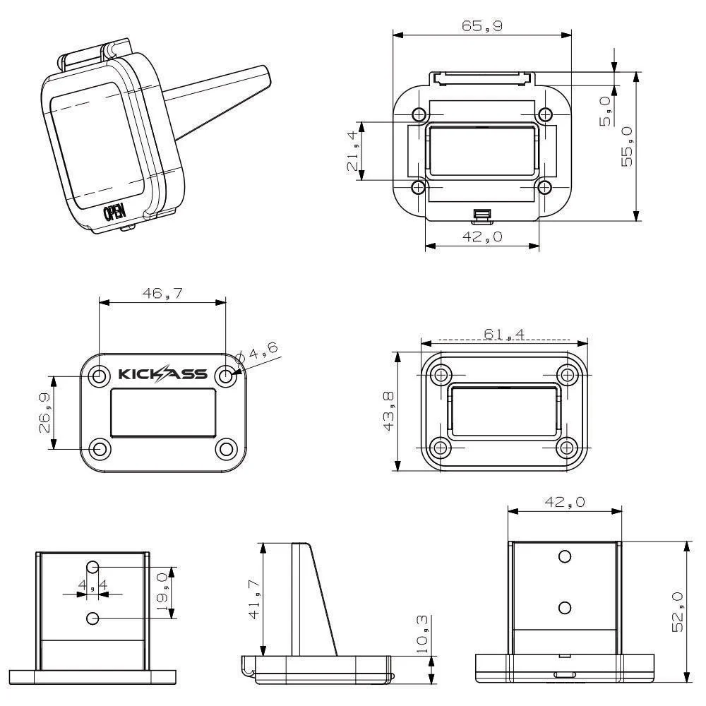KickAss Panel Mount 50A Anderson Style Connector with Dust Cover - Image 4
