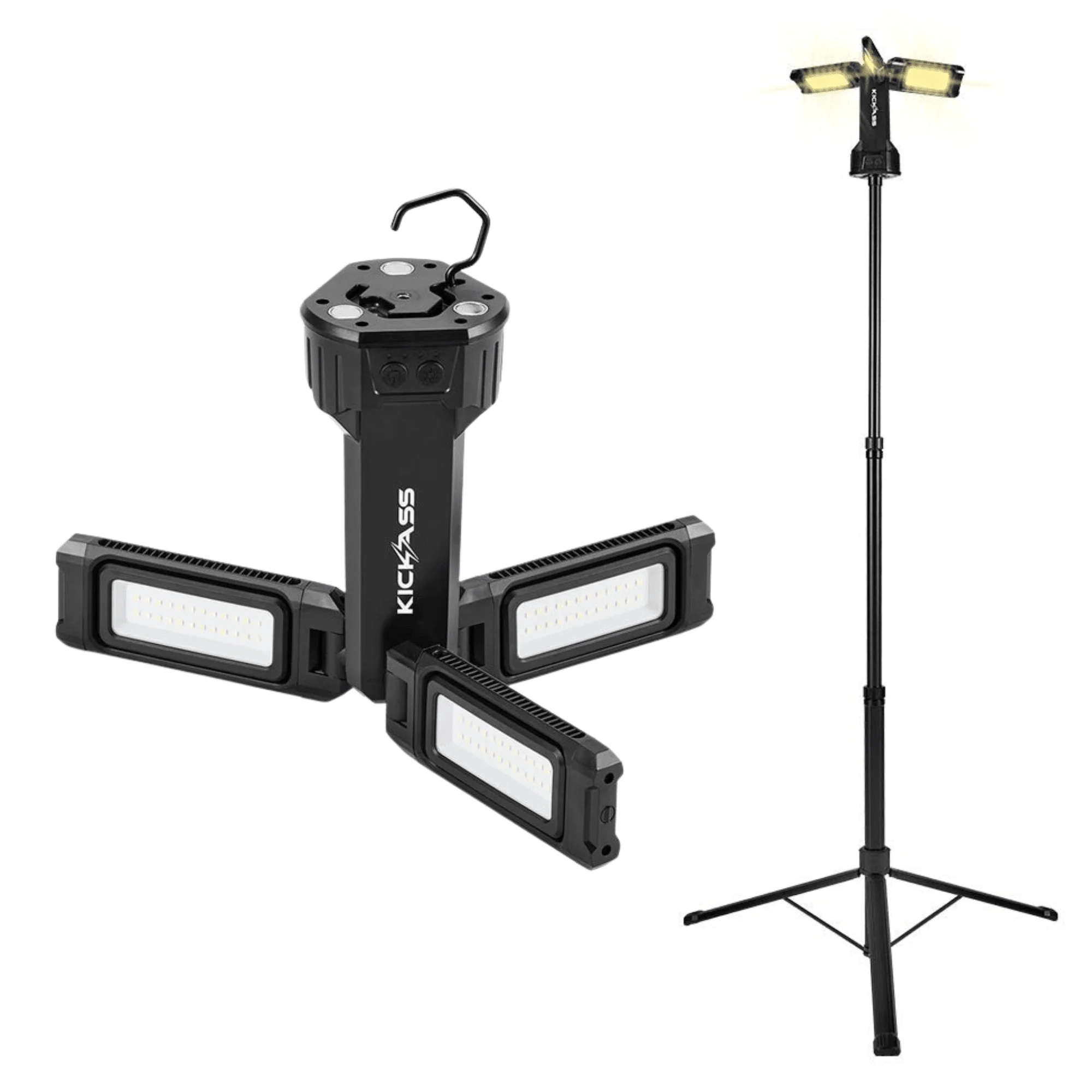 KickAss Rechargeable Tripod Camping  Bundle with 1.7m and 2.2m Tripod Lights - Image 2