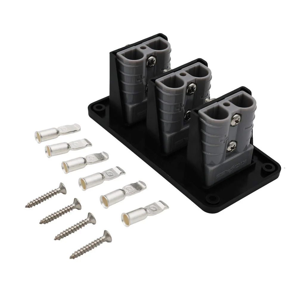 KickAss Triple 50A Anderson Flush Mount 2 Hole Panel | Grey 50A Connector - Image 3