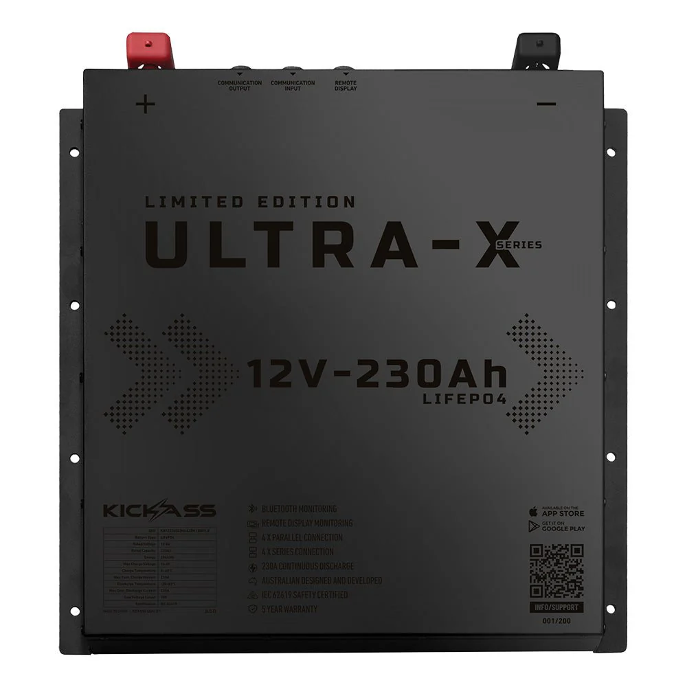 KickAss Ultra-X 230Ah 12V Deep Cycle Lithium Battery - Slimline BLACK EDITION - Image 3