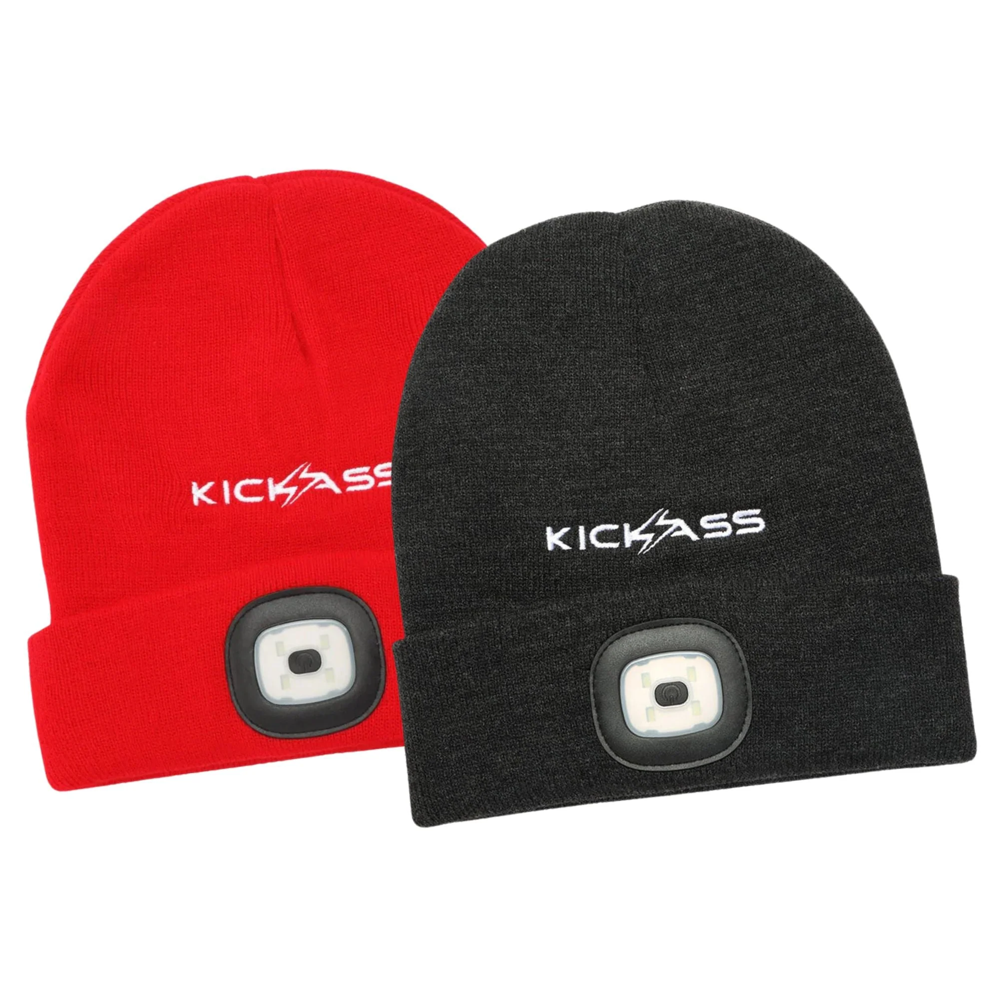 KickAss Beanie Bundle - Red & Grey